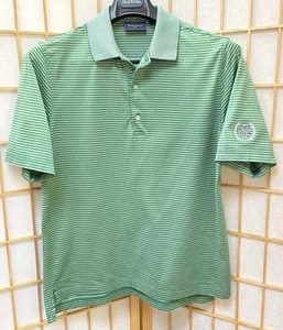Bobby Jones Players Men's Golf Shirt SZ L Green Stripe Polo Preppy Shirt - Picture 1 of 11
