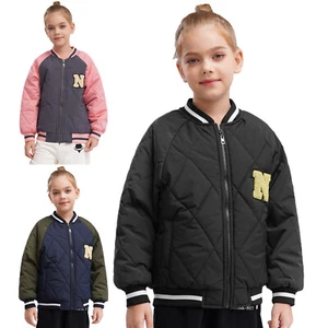 Unisex Kids Jacket Athletic Coat Skateboarding Overcoat Zipper Top Workout Warm - Picture 1 of 46
