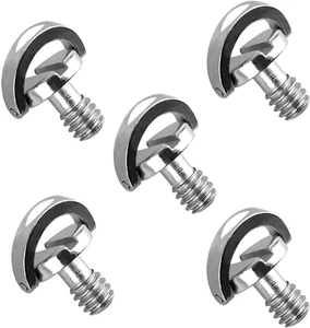 5 Packs 1/4" D-Ring Tripod Screws, Stainless Steel Mount Adapter for Camera QR P - Picture 1 of 12