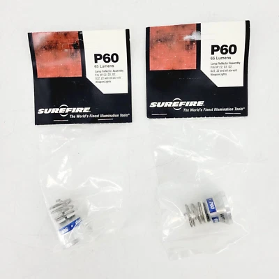 2 x SureFire P60 Lamp/Reflector Assembly Light 65 Lumens G2, 6P, D2, C2, Z2, M2 - Image 1 of 3