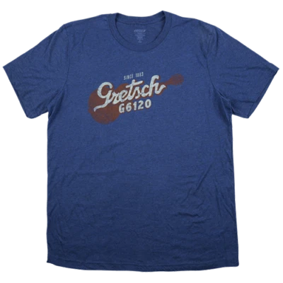 Gretsch Guitars G6120 Navy Blue Graphic T-Shirt - Mens Size Small #9226120404 - Image 1 of 2