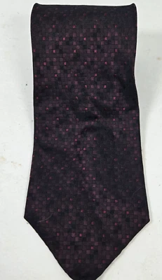 J. Ferrar SILK Tie Necktie Black & Maroon 51093 - Image 1 of 4