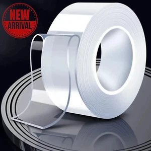 Nano Klebeband 1-5M transparent doppelseitig Gel selbstklebend wiederverwendbar, 2cm x 1/2mm stark - Bild 1 von 16