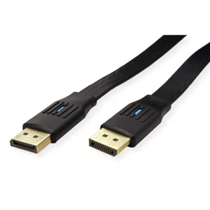 DisplayPort Kabel, v1.4, flach, DP Stecker, schwarz, 3 m - Bild 1 von 2