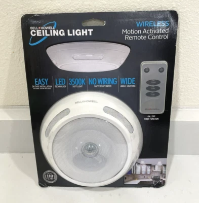 NEW Bell + Howell Solutions 1-Light White Flush Mount Wireless W/Remote Motion - Image 1 of 4