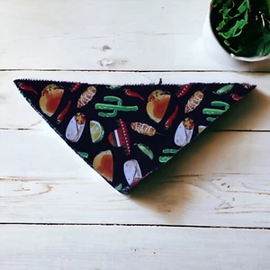 Hecho a mano Southwestern Fiesta Cactus Tacos perro muñeca oso de peluche pañuelo pequeño - Imagen 1 de 4