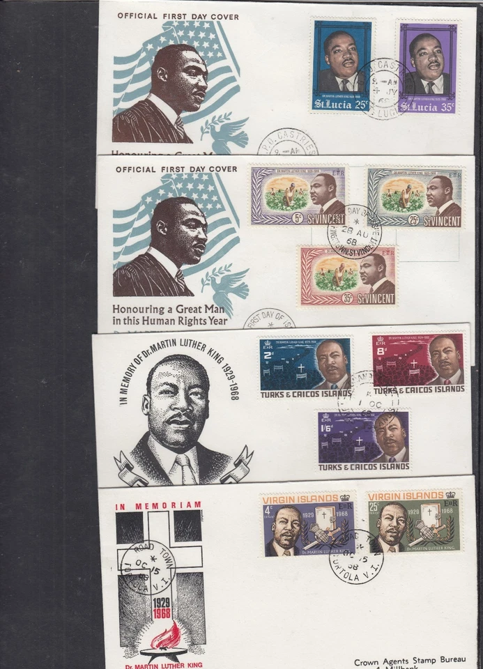 Martin Luther King Commemoration FDC choice India St Vincent - Image 1 of 1