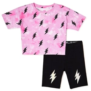 We Wear Cute Big Girls Boxy T-Shirt and Bike Shorts, 2-piece - NWT - Picture 1 of 3
