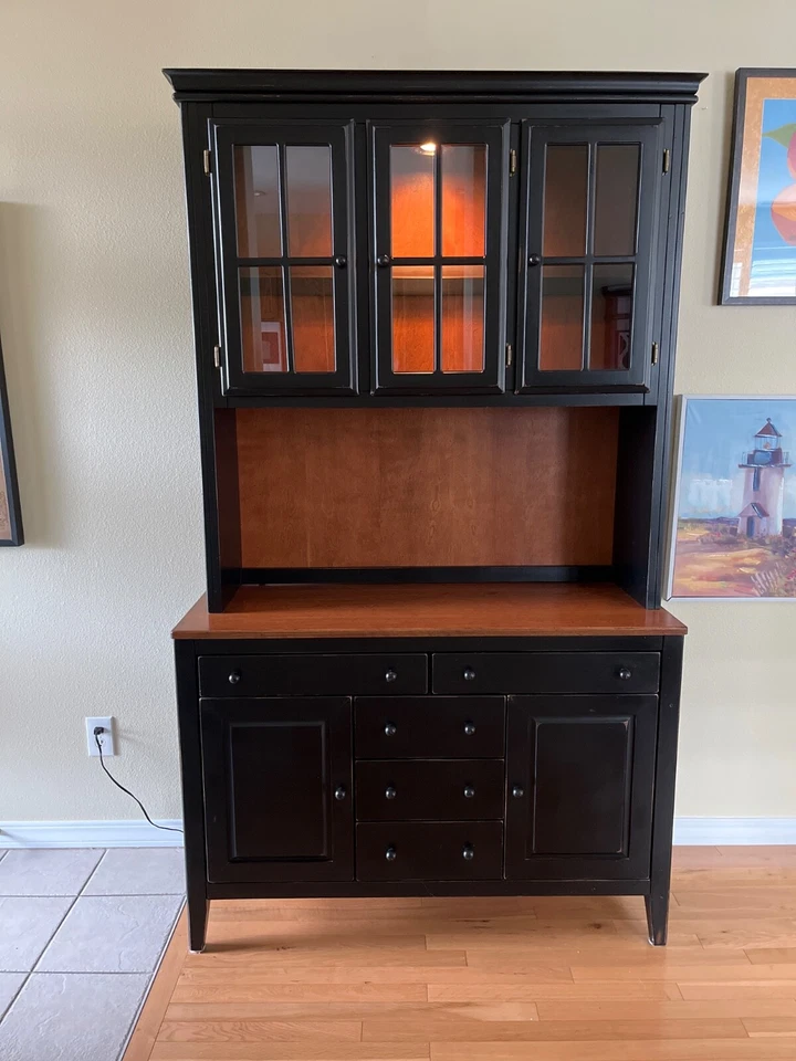 antique china cabinet hutch used - Image 1 of 1