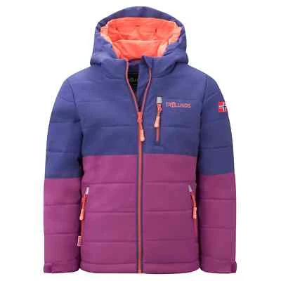Trollkids Hafjell Kinder Unisex Blau Winterjacke Kapuze Snow Freizeit (513-154)