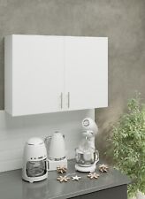 Kitchen Wall Unit 1000mm Cabinet With Doors 100cm - Grey White Matt White Gloss