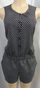 LOFT  BLACK & WHITE FLORAL PRINT BLOUSON CASUAL ROMPER PLAYSUIT SIZE: 2 NWT - Picture 1 of 3