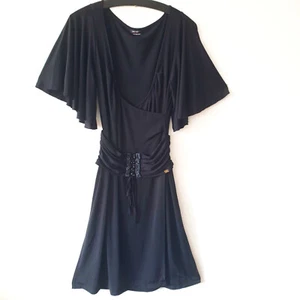 MISS SIXTY sexy PARTY KLEID schwarz FLEDERMAUSÄRMEL Stretch WICKEL OPTIK Gr S - Bild 1 von 18