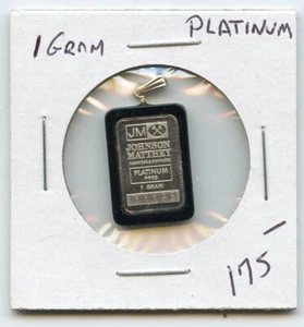 JM Johnson Matthey 1 Gram Platinum Bar .9995 Fine Bar - MC424 - Picture 1 of 2