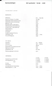 Braun Service Manual für RS 1 - TS 501 - A 501 - Picture 1 of 1