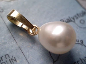 Zuchtperlen Tropfen Kettenanhänger Gold 585 Perle 11 mm Tropfenanhänger Gold 585 - Bild 1 von 1
