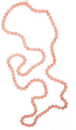 Collana Lunga Chanel Perline Rosa Corallo