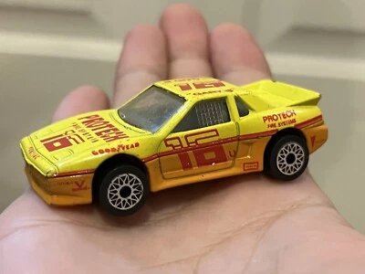 Vintage Matchbox Car Pontiac Fiero 1985 Protech Fire Systems #16 Yellow Gary B - Image 1 of 4