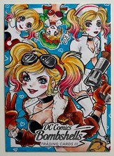 Cryptozoic DC Bombshells series 3 sketch card of Harley Quinn by artist Sanna U