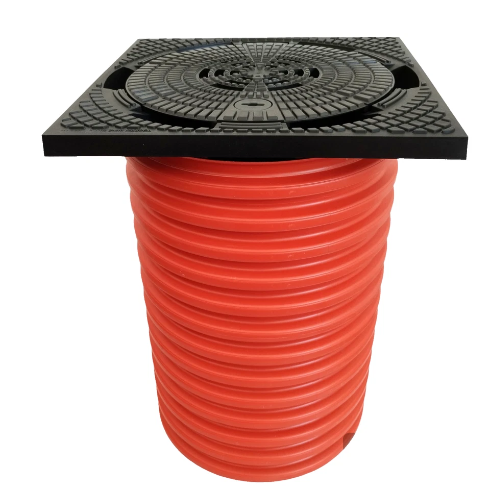 MARKENLOS Sickerschacht DN315 Belüftung Drainageschacht Hofablauf Dachrinne Deckel Rohr