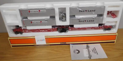 LIONEL 36937 SOUTHERN PACIFIC MAXI-STACK O GAUGE TRAIN CAR INTERMODAL CONTAINERS - Image 1 of 4