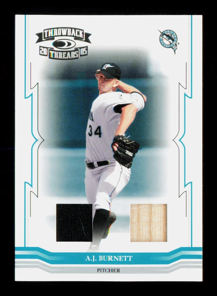 2005 Donruss Throwback Threads #197 A.J. Burnett /100 Material Combo - Image 1 of 2