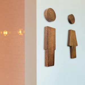 2x Bathroom Signs Toilet Signs Wall Hanging Decor - Picture 1 of 7