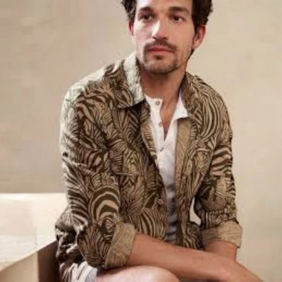 Banana Republic Shirt Mens XL Zebra Heritage Expedition Linen Cotton Button Down - Image 1 of 4