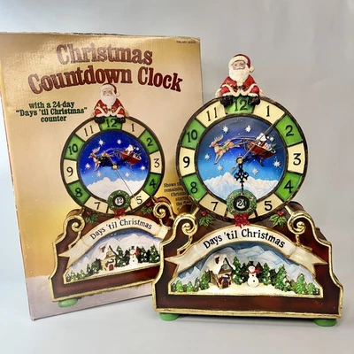 Christmas Countdown Clock Costco 24 Days Till Christmas Winter Scene in Box 15” - Image 1 of 4