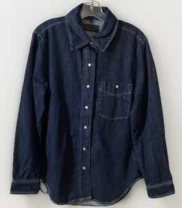 Blank NYC Dark Wash Pearl Snap Long Sleeve Denim Shirt NWT Men’s Size Small  - Picture 1 of 10