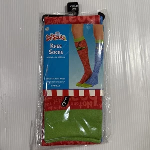 DR. SEUSS GREEN EGGS & HAM KNEE SOCKS OSFA CHILD 8+ NWT FREE S&H Red & Blue - Picture 1 of 2