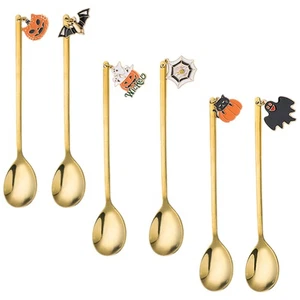 6 Pcs Flatware Set for Dessert Stainless Steel Spoon Halloween Spoons - Bild 1 von 12
