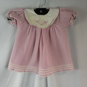 Vintage Carriage Boutique Kleinkind Größe 12M rosa Strickkleid  - Bild 1 von 9
