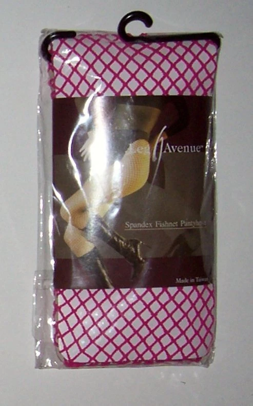 Meia-calça de rede de pesca elastano Fuscia rosa LEG AVENUE OSFM fantasia VALENTINE sexy - Imagem 1 de 1