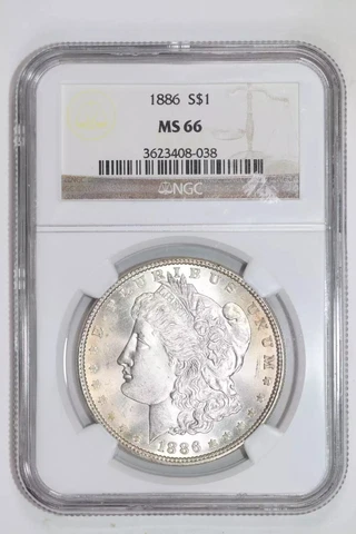 1886 MORGAN DOLLAR NGC MS66 Cover