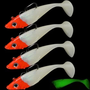 5PCS Glow Soft Fishing Lure Luminous Trolling 20g Jigs Minnow Swimbait Saltwater - Picture 1 of 8