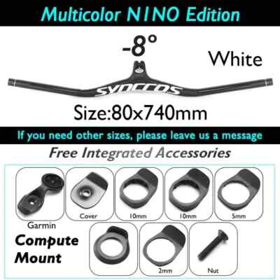 MTB Bicycle Carbon Integrated Handlebar with Stem -8/-17/-25 Degree Riser Bar - Image 1 of 4