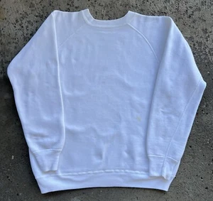 Vintage Sweatshirt Mens 1950s 1960s Freedom Sleeve White Cotton - Picture 1 of 17