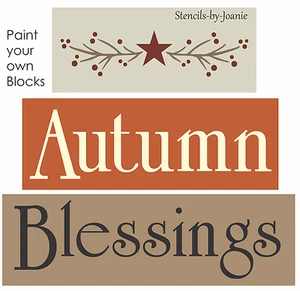 Joanie Prim Stencil Autumn Blessings Willow Pip Berry Branch Star Country signs - Picture 1 of 7