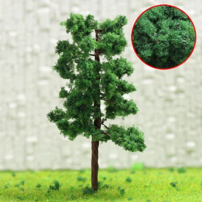 60pcs Model Train Layout N Scale 1:160 Deep Green Model Trees 60mm Iron Wire - Image 1 of 4