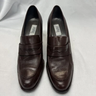 Franco Fortini Mujer Sabrina Marrón Tacón Penny Mocasines Talla 11 M Foto 1 de 4