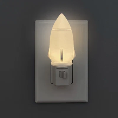 Rocket Night Light, Space-Themed LED Plug-In, Spaceship Lover Gift - Image 1 of 4