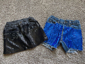 Lot W/ 1 Girls Jean Skirt And  1 Jean Short Ready To Rock Size 6