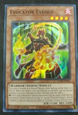 Yugioh Misprint Evocator Eveque Toon Chaos TOCH-EN015 Super Rare CRIMPED - Image 1 of 3