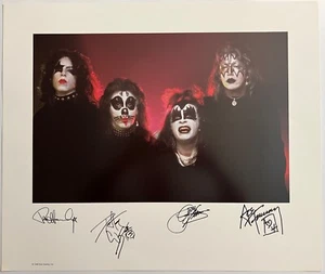 KISS Lithographie JSA Paul Stanley Gene Simmons Ace Peter signiert handsigniert - Bild 1 von 6