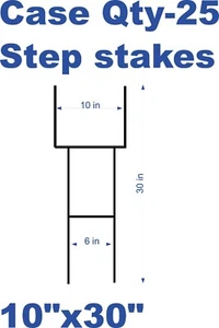 (25 Pack) Yard Sign H-Stakes 10" x 30" for Lawn Signs Heavy duty - Picture 1 of 3