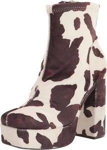 STEVE MADDEN BIANCA Boots Cow Print New - Picture 1 of 12