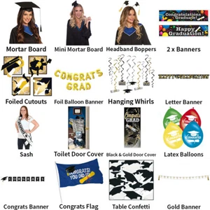 GRADUATION THEME DECORATIONS COLLEGE/UNIVERSITY - PARTYWARE COMPLETE SELECTION - Picture 1 of 17