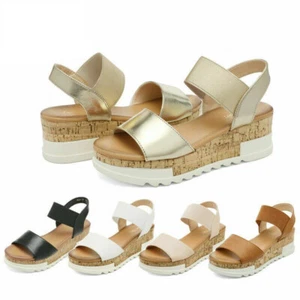 DREAM PAIRS Women's Ankle Strap Open Toe Casual Platform Wedge Sandals - Picture 1 of 19