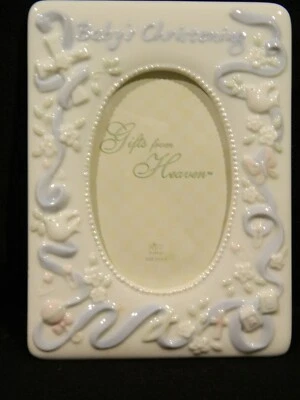 Moldura para fotos Gifts from Heaven - Russ Baby - porcelana 3 1/2" x 5" - azul - Imagem 1 de 4
